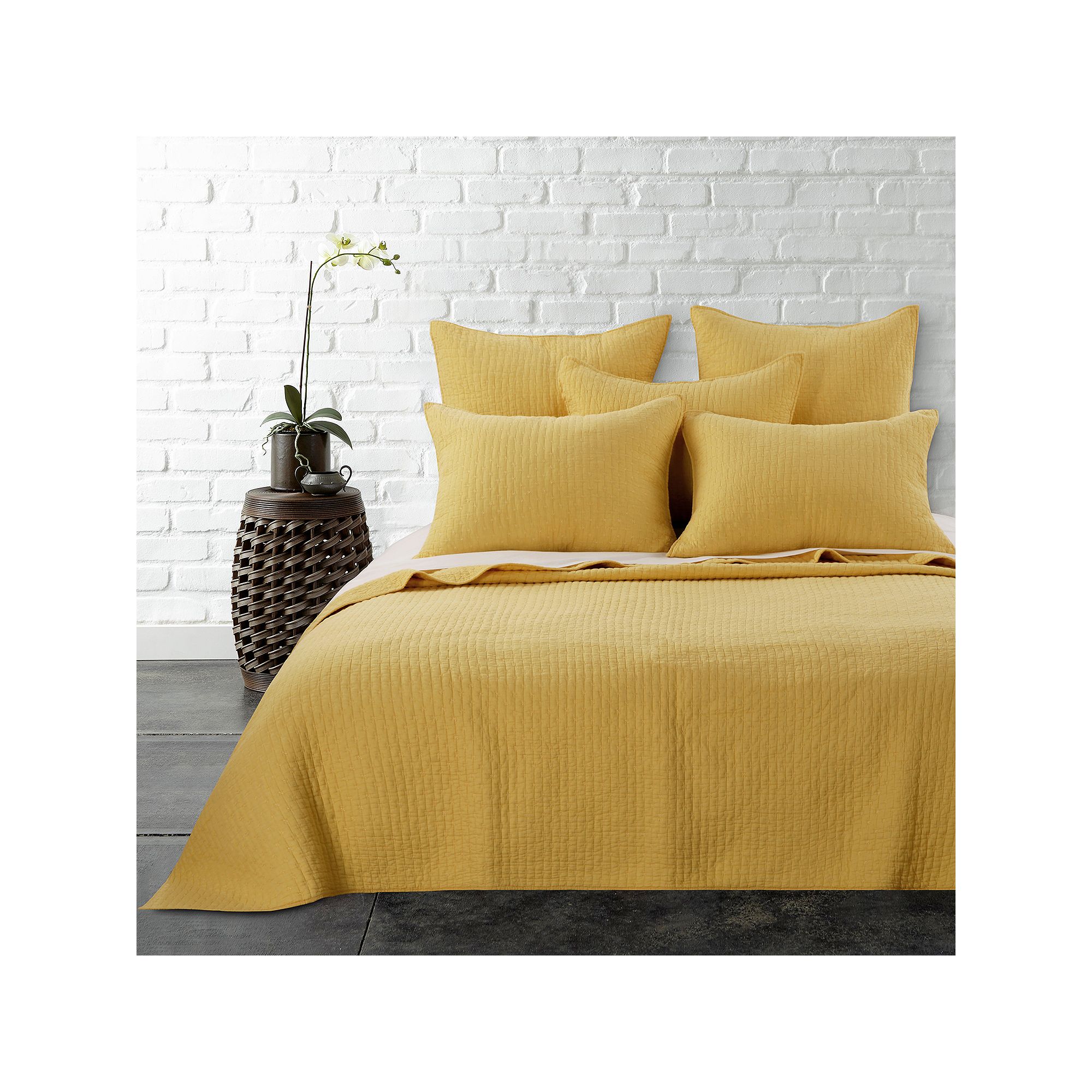 Levtex Home Cross Stitch Quilt Set, Yellow