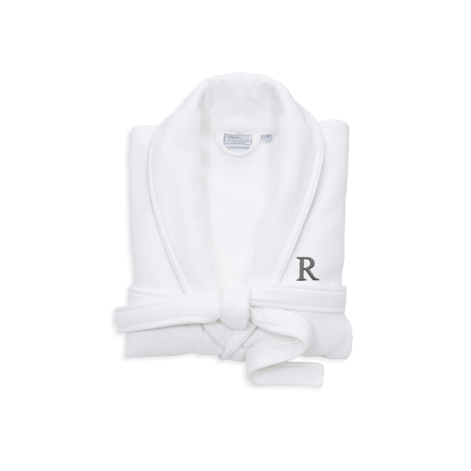 Linum Home Textiles Turkish Cotton Personalized Waffle Terry Bathrobe, Wome
