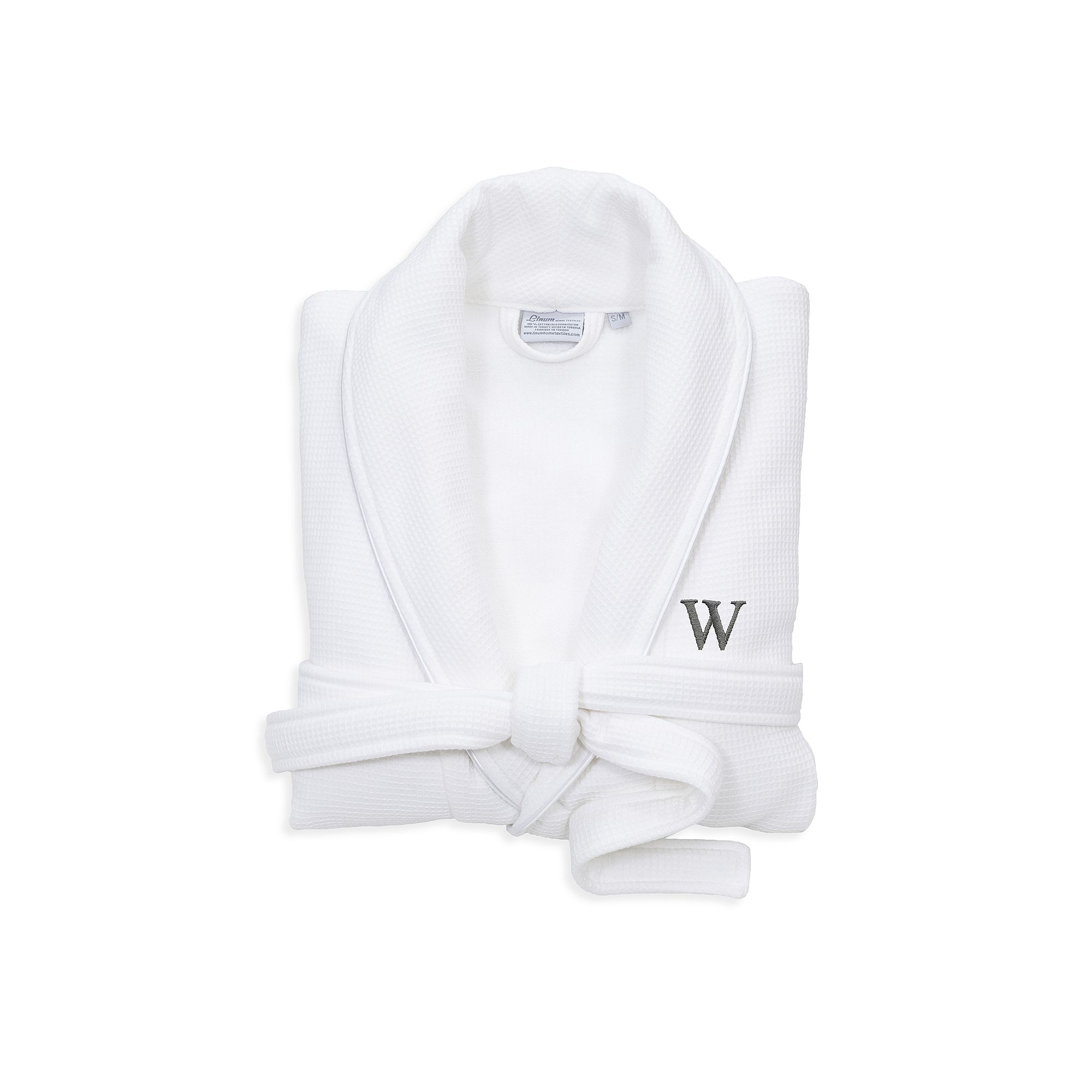 Linum Home Textiles Turkish Cotton Personalized Waffle Terry Bathrobe, Wome