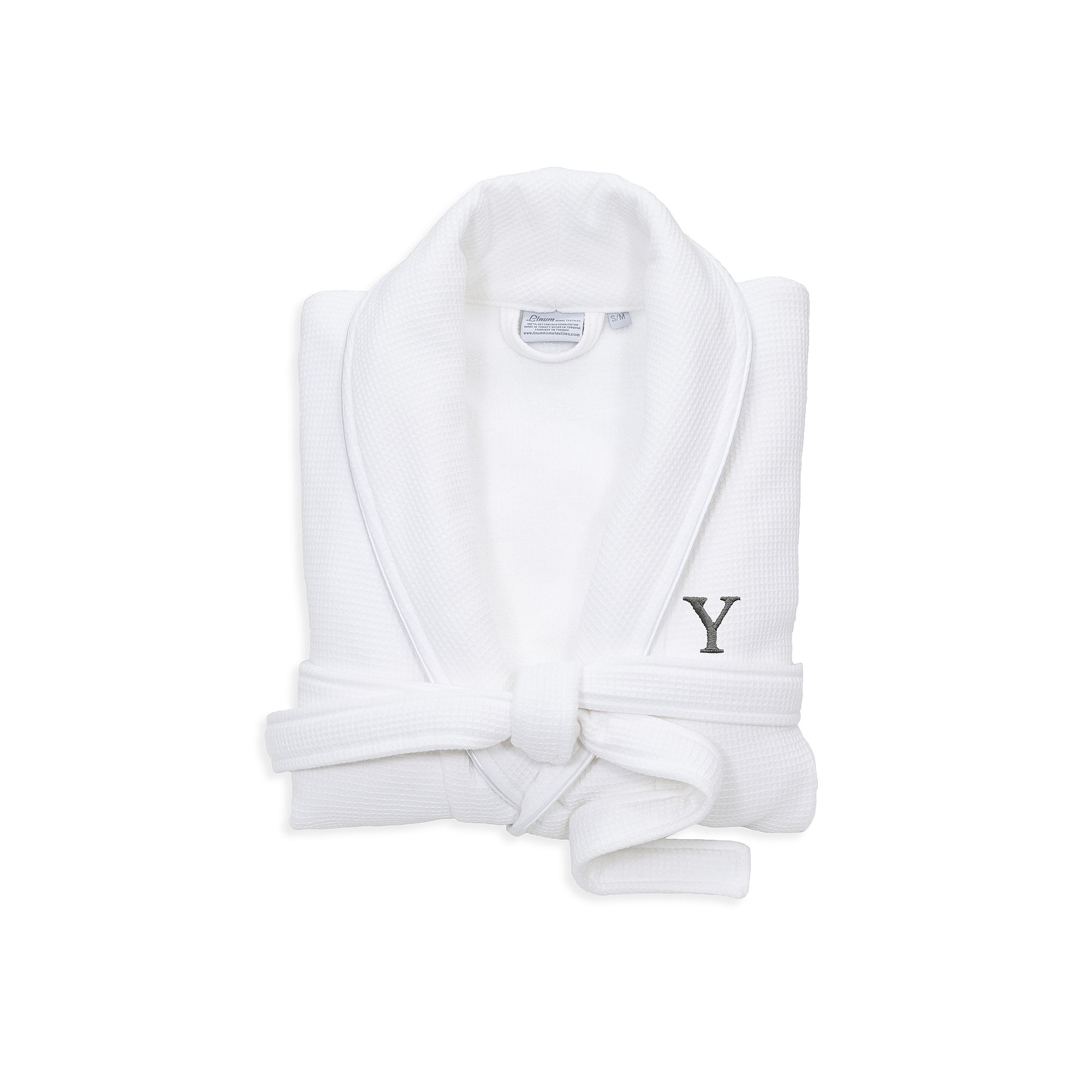 Linum Home Textiles Turkish Cotton Personalized Waffle Terry Bathrobe, Wome