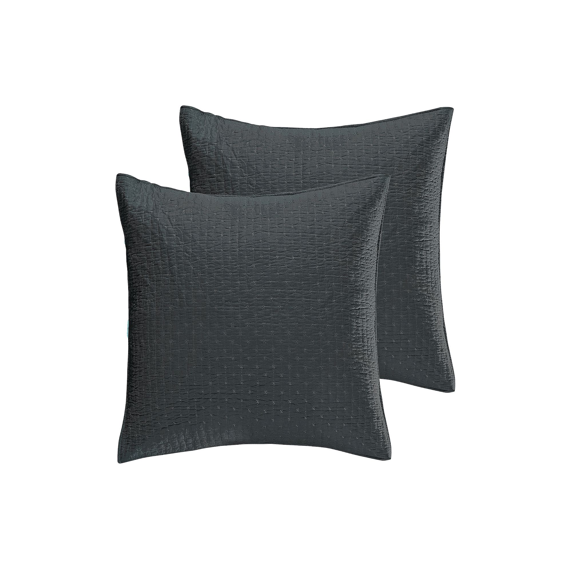 Levtex Home Cross Stitch Euro Sham, Black