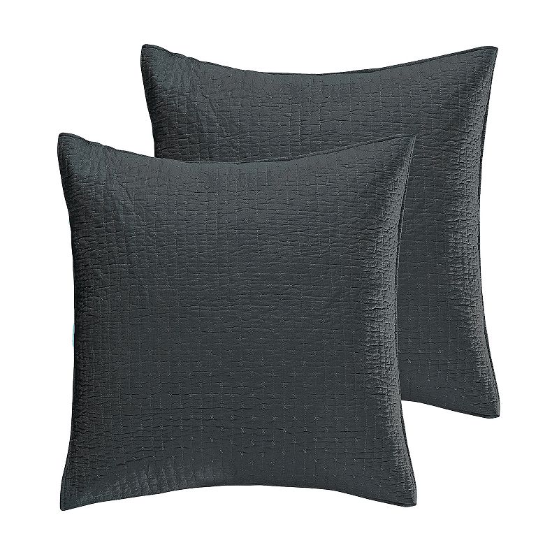 Levtex Home Cross Stitch Euro Sham, Grey