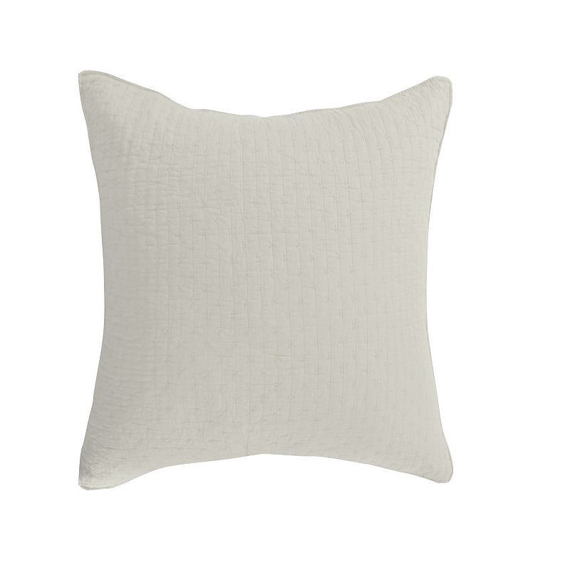 Levtex Home Cross Stitch Euro Sham, White