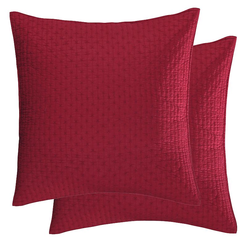 Levtex Home Cross Stitch Euro Sham, Red