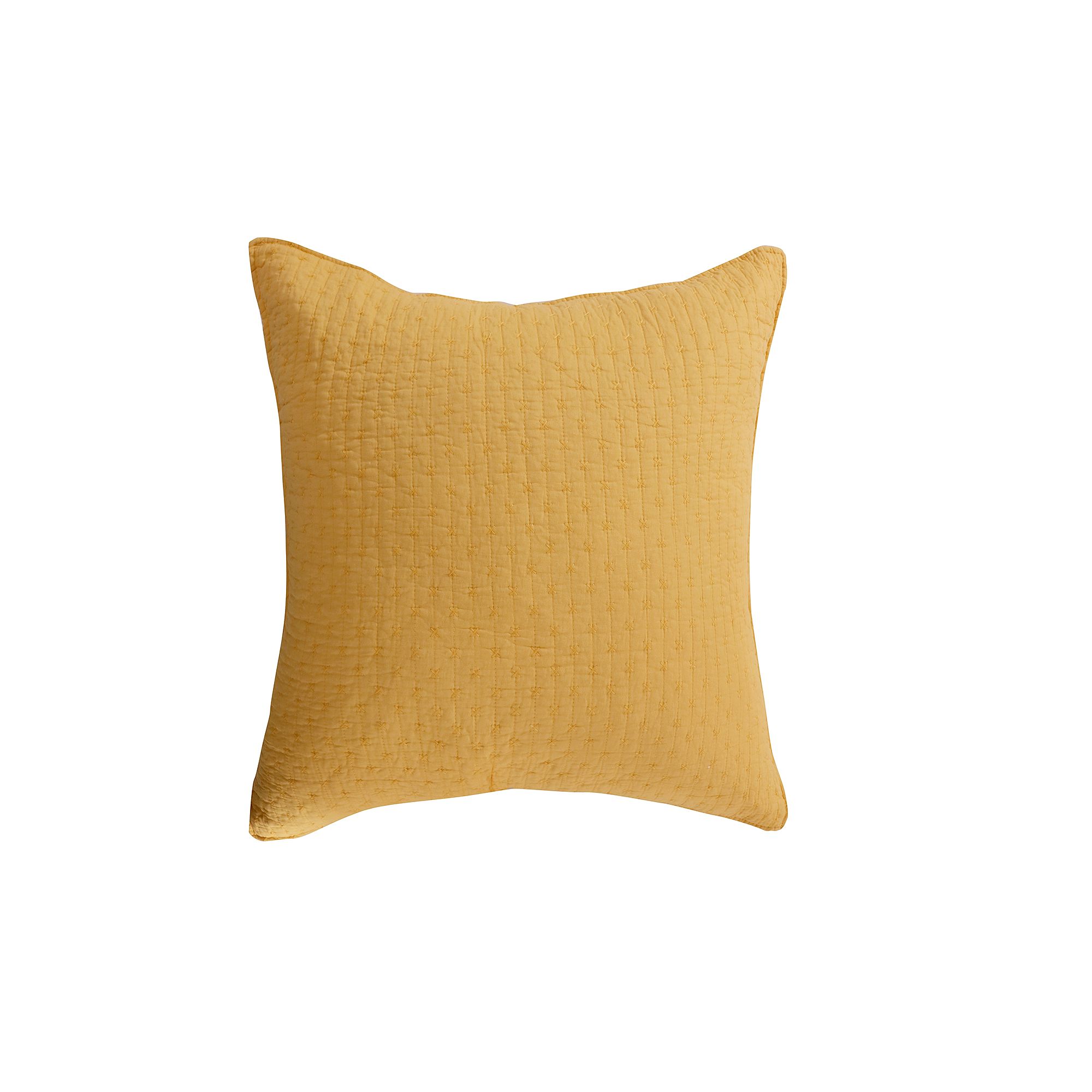Levtex Home Cross Stitch Euro Sham, Yellow