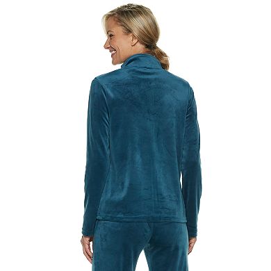 Women's Croft & Barrow® Zip-Front Velour Jacket