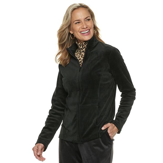 Women s Croft Barrow Zip Front Velour Jacket