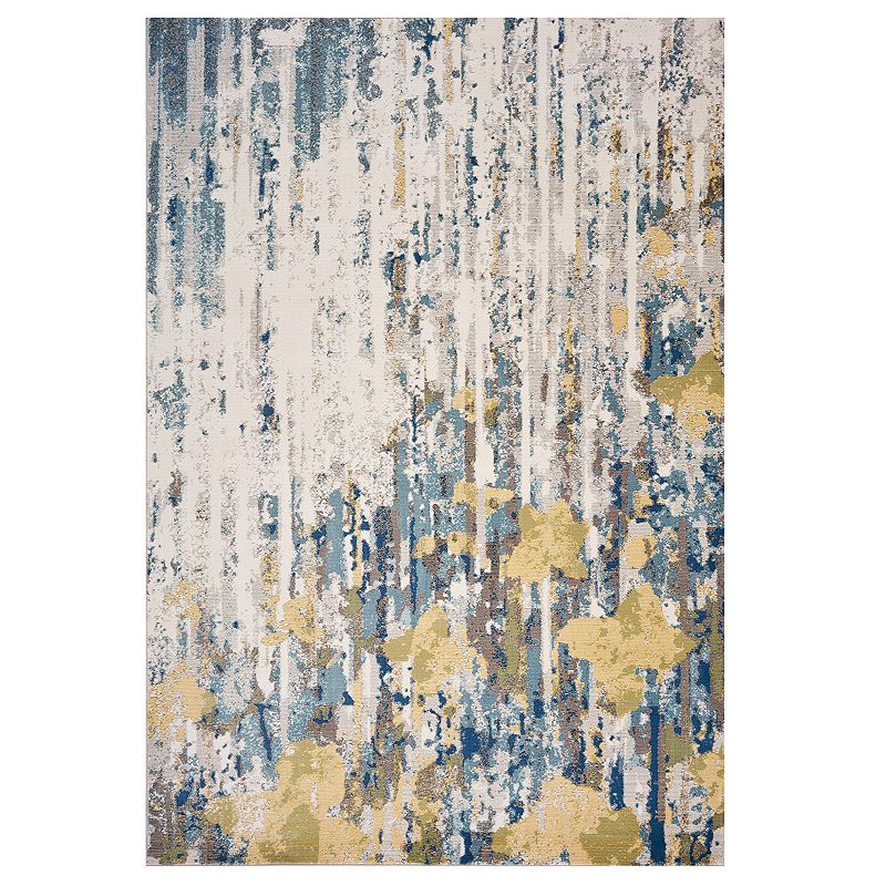 KAS Rugs Arte Vista Abstract Rug, White, 7X9 Ft