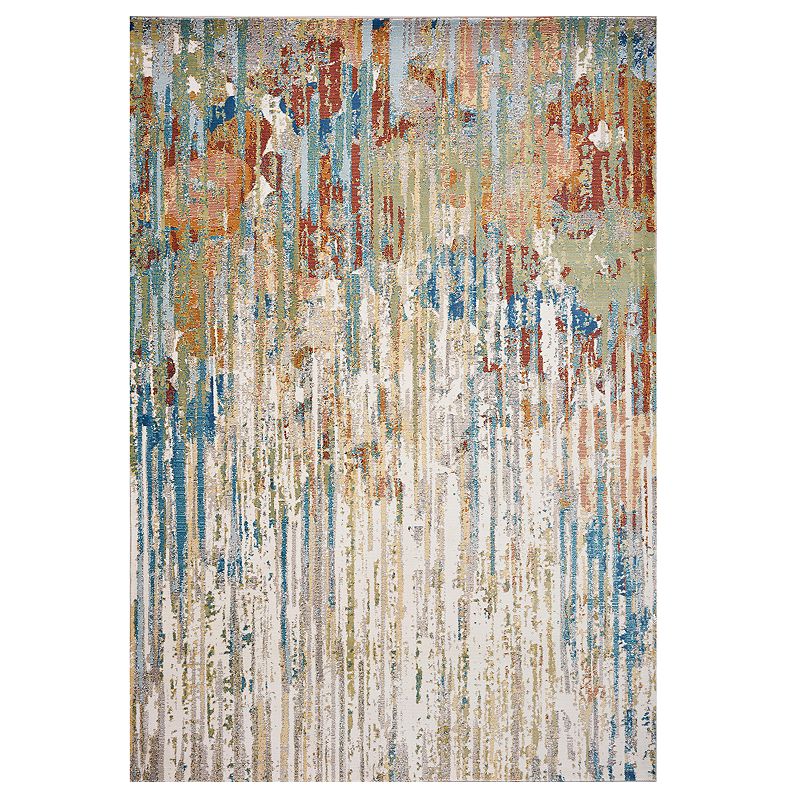 KAS Rugs Arte Elements Abstract Rug, White, 7X9 Ft