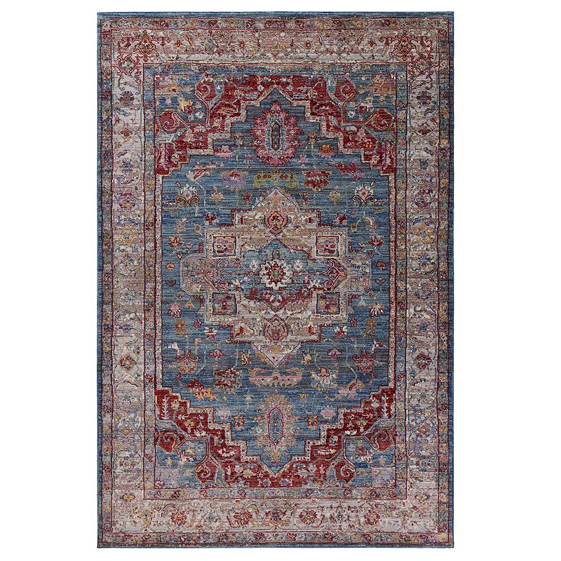 KAS Rugs Ashton Framed Medallion Rug, Blue, 8X11 Ft