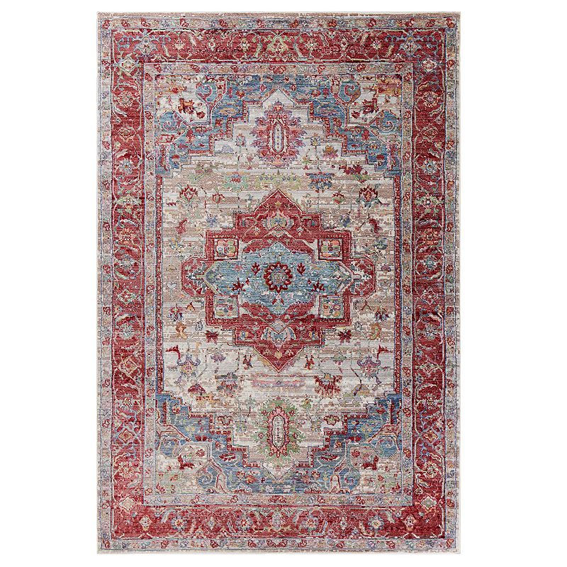 KAS Rugs Ashton Framed Medallion Rug, Grey, 8X11 Ft