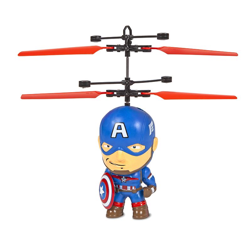 World Tech Toys Marvel Captain America Flying Figure Helicopter, Multicolor