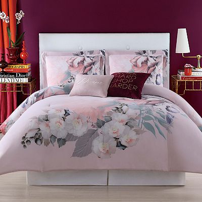 KING gray floral sold comforter