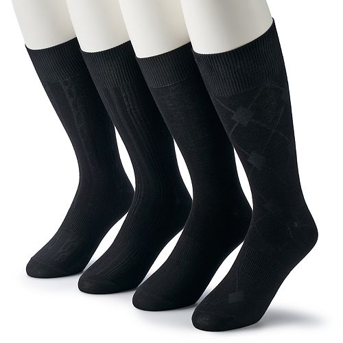 Men's Croft & Barrow® 4pack Opticool Patterned Neutral Crew Socks