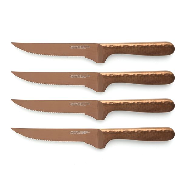 Rockport Steak Knife Set  Set of 4 Stainless Steel Rosewood