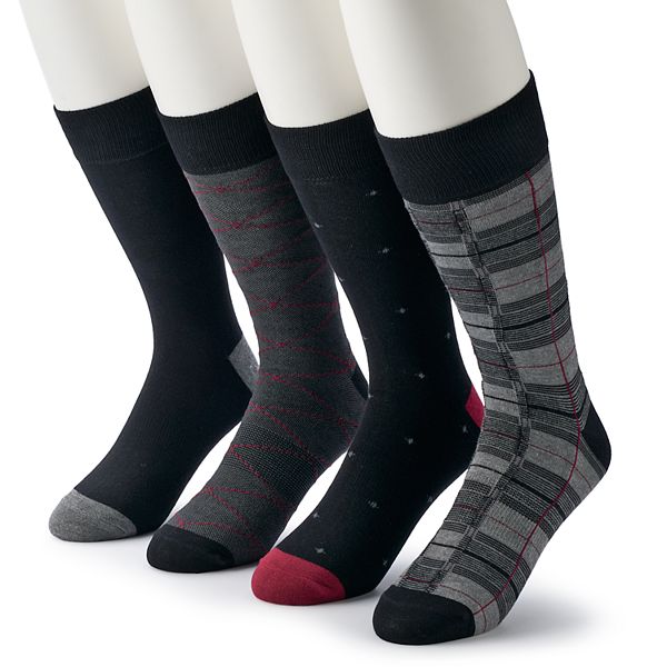 Men's Croft & Barrow® 4-pack Opticool Patterned Crew Socks