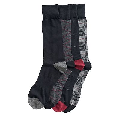 Men's Croft & Barrow® 4-pack Opticool Patterned Crew Socks