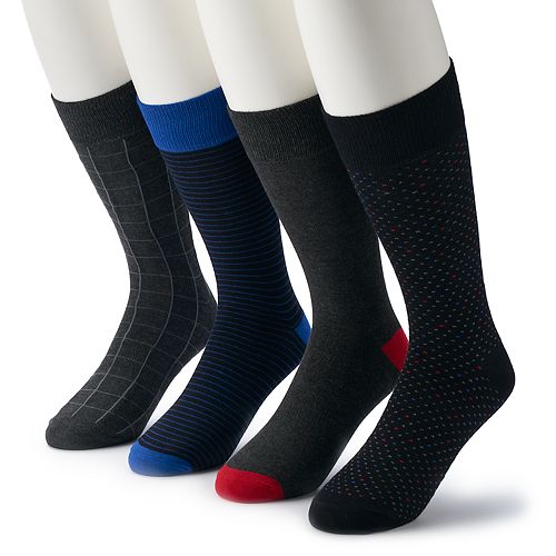 Men's Croft & Barrow® 4-pack Opticool Pattern Crew Socks