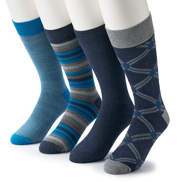 Men's Croft & Barrow® 4-pack Opticool Patterned Crew Socks