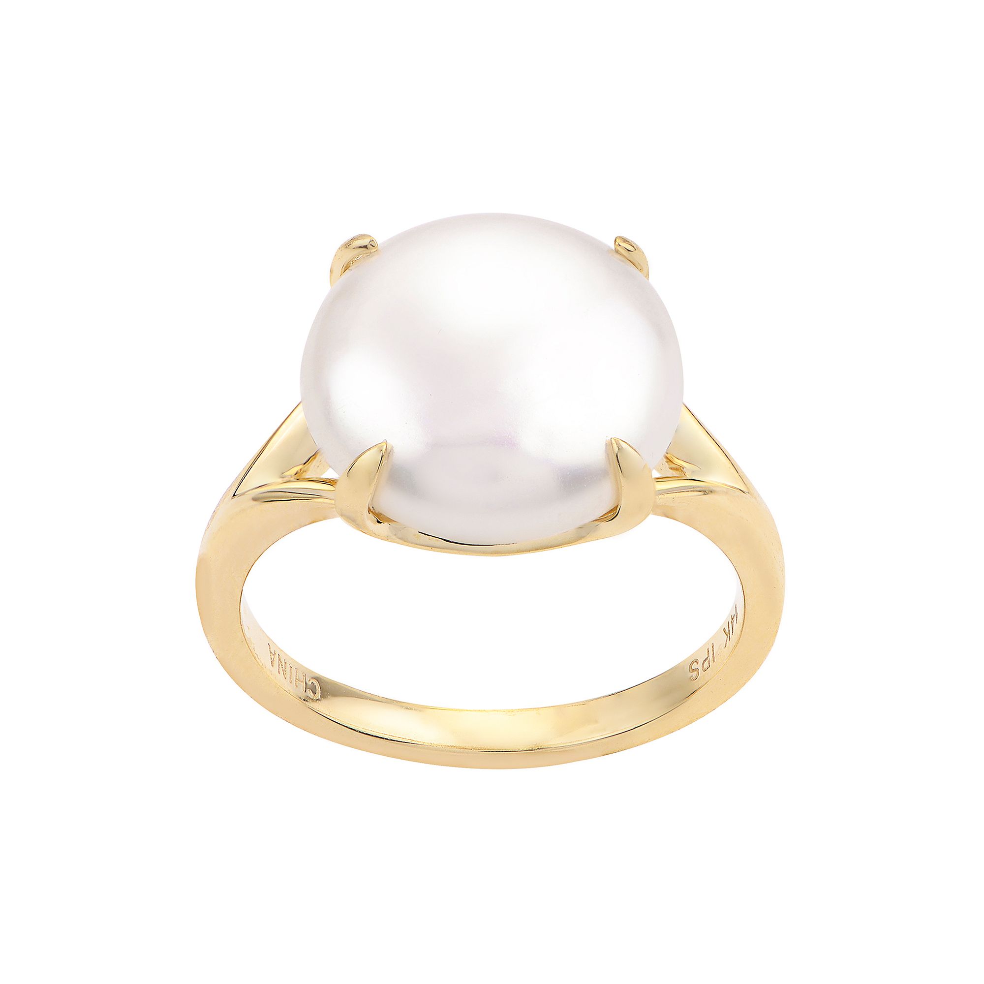 PearLustre by Imperial 14k Gold Freshwater Cultured Coin Pearl Ring, Women