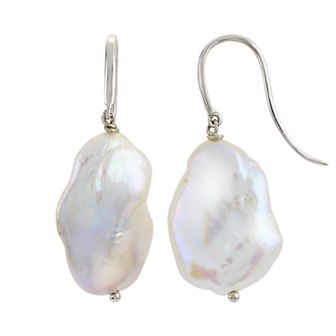 PearLustre by Imperial Sterling Silver Keshi Freshwater Cultured Pearl Drop Earrings