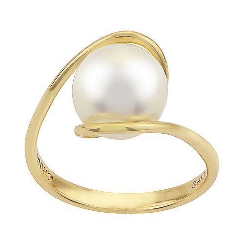 PearLustre by Imperial 14k Gold Cultured Freshwater Pearl Bypass Ring