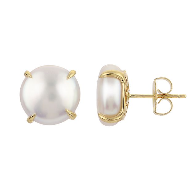 Coin pearl outlet stud earrings