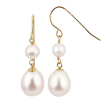 PearLustre by Imperial 14k Gold Freshwater Cultured Pearl Double Drop Earrings