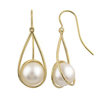 PearLustre by Imperial 14k Gold Freshwater Cultured Pearl Swirl Drop Earrings