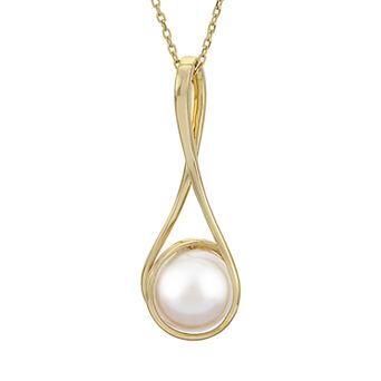 PearLustre by Imperial 14k Gold Wrapped Freshwater Cultured Pearl Pendant Necklace