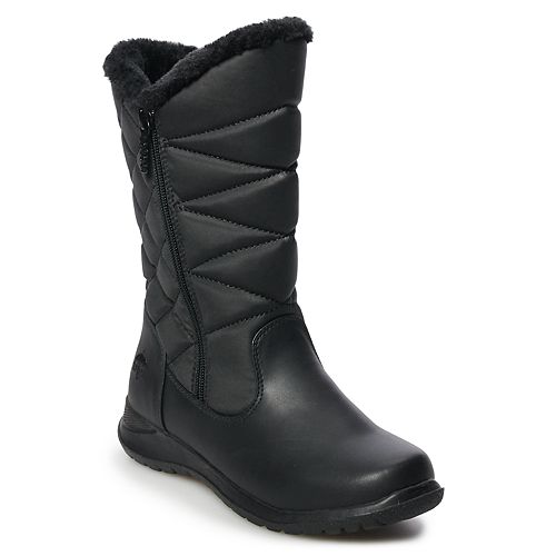 totes womens flora waterproof insulated winter boots block heel