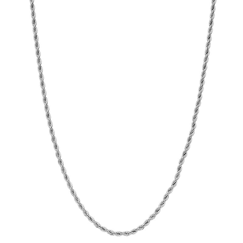 Rope Chain Necklace, Womens, Silver