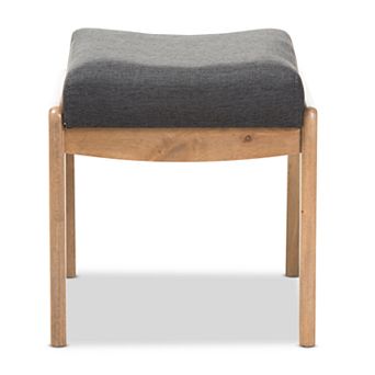 Baxton Studio Mid-Century Dark Gray Ottoman