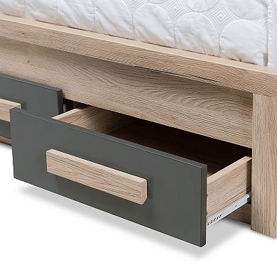 Baxton Studio Modern Two-Tone Twin Storage Bed