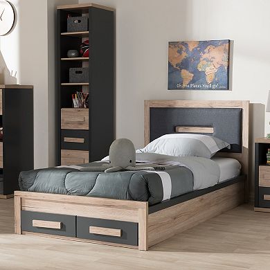 Baxton Studio Modern Two-Tone Twin Storage Bed