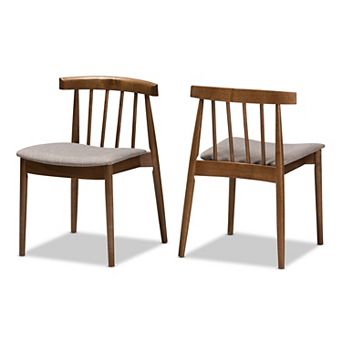 Baxton Studio Mid-Century Walnut Dining Chair 2 pc Set