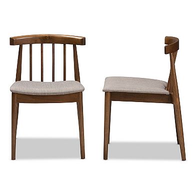 Baxton Studio Mid-Century Walnut Dining Chair 2-piece Set