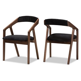 Baxton Studio Mid-Century Black Dining Chair 2 pc Set