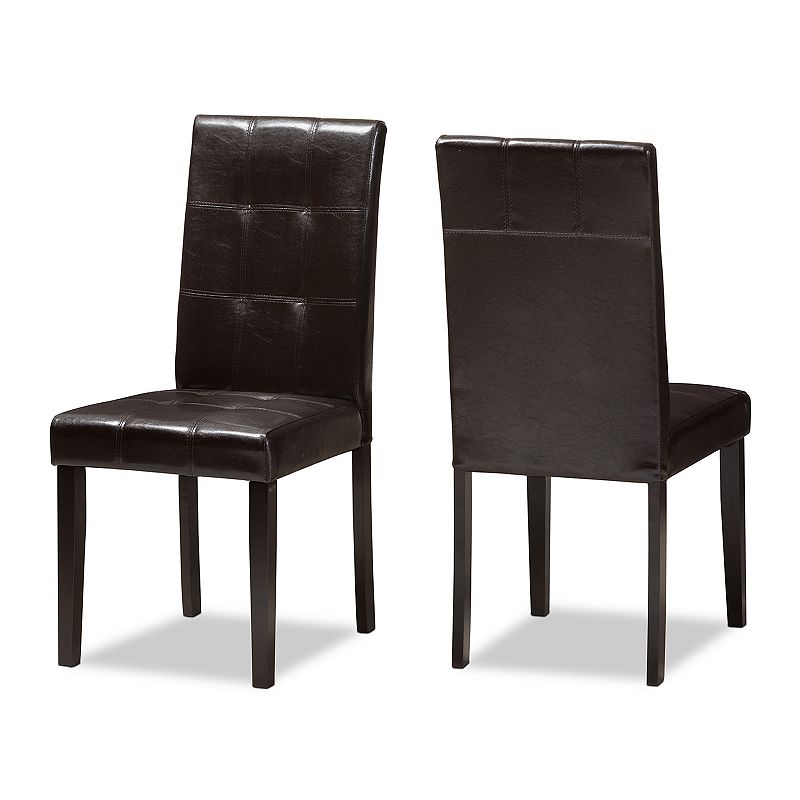 Baxton Studio Modern Dining Chair 2-piece Set, Dark Brown