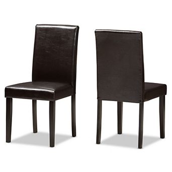Baxton Studio Modern Espresso Faux Leather Dining Chair Set
