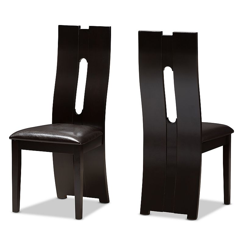 Baxton Studio Modern Espresso Dining Chair 2-piece Set, Dark Brown