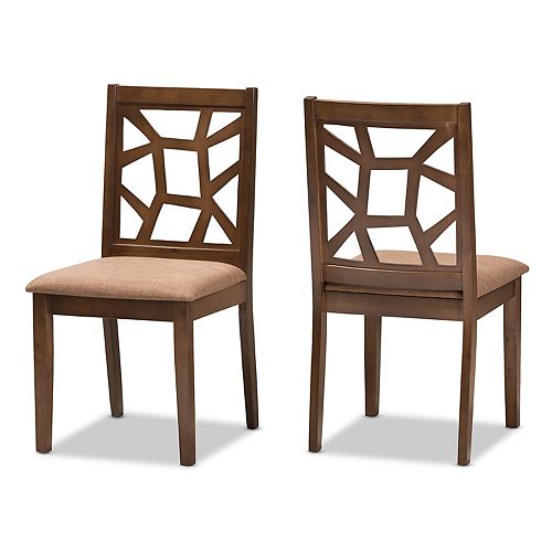 Baxton Studio MidCentury Brown Dining Chair 2piece Set
