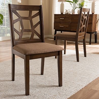 Baxton Studio Mid-Century Brown Dining Chair Set