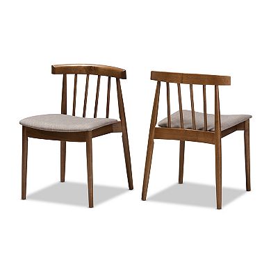 Baxton Studio Mid-Century Walnut Finish Dining Chair & Table 5-piece Set