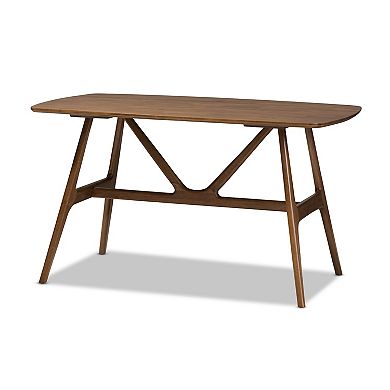 Baxton Studio Mid-Century Walnut Finish Dining Chair & Table 5-piece Set