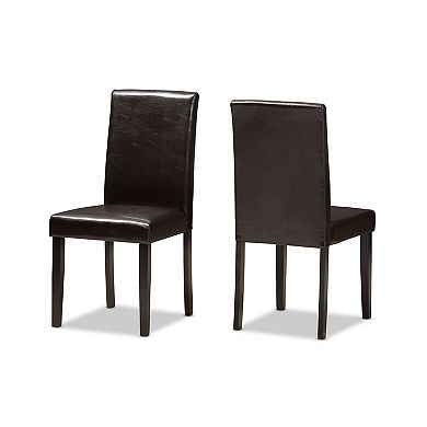 Baxton Studio Modern Solid Espresso Chair & Table Dining 5-piece Set