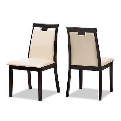 Baxton Studio Modern Beige T-back Chair & Table Dining 5-piece Set