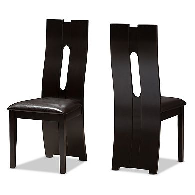 Baxton Studio Modern Espresso Curved Chair & Table Dining 5-piece Set