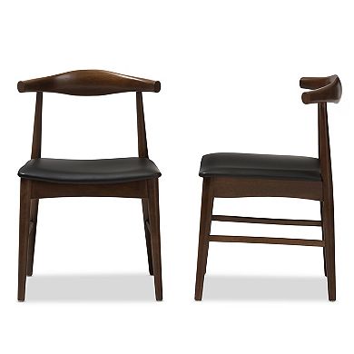 Baxton Studio Mid-Century Walnut Dining Chair Set