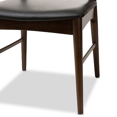 Baxton Studio Mid-Century Walnut Dining Chair Set